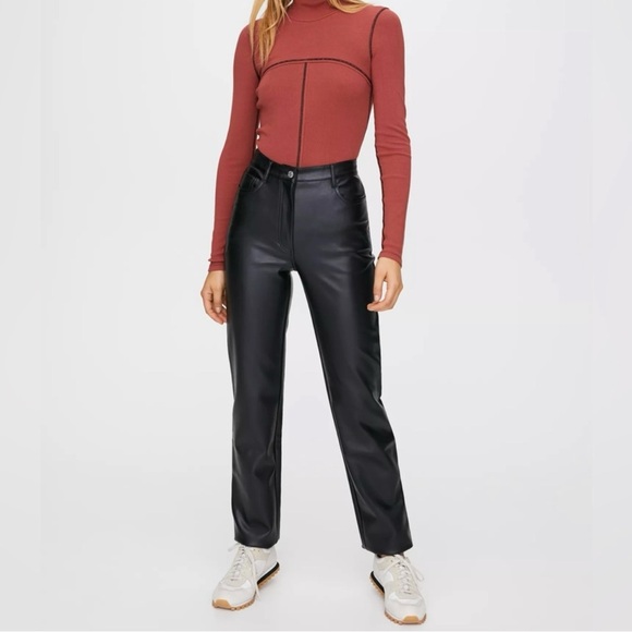 Aritzia New Wilfred Free Melina Straight Pants. Faux Leather. New. 0 size size - Picture 13 of 16